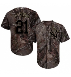 Men's Majestic New York Yankees #21 Paul O'Neill Authentic Camo Realtree Collection Flex Base MLB Jersey