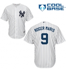 Men's Majestic New York Yankees #9 Roger Maris Replica White Home MLB Jersey
