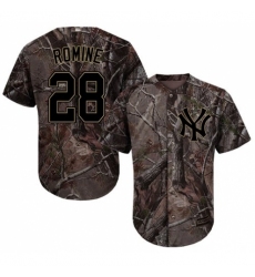 Men's Majestic New York Yankees #28 Austin Romine Authentic Camo Realtree Collection Flex Base MLB Jersey
