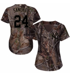 Women's Majestic New York Yankees #24 Gary Sanchez Authentic Camo Realtree Collection Flex Base MLB Jersey