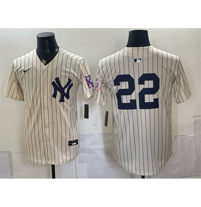 Men's New York Yankees #22 Ben Rice Cream 2026 Field of Dreams Stadium Stitched Baseball Jersey