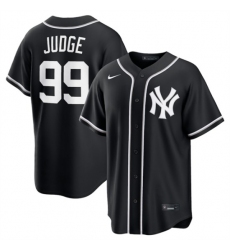 Men's New York Yankees #99 Aaron Judge Black Out Stitched Baseball Jersey