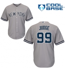 Youth Majestic New York Yankees #99 Aaron Judge Authentic Grey Road MLB Jersey