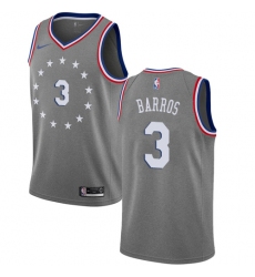 Youth Nike Philadelphia 76ers #3 Dana Barros Swingman Gray NBA Jersey - City Edition