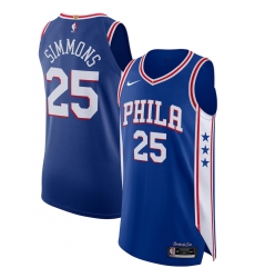 Men's Philadelphia 76ers #25 Ben Simmons Nike Royal 2020-21 Authentic Jersey