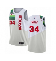 Youth Nike Milwaukee Bucks #34 Ray Allen White Swingman Jersey - Earned Edition