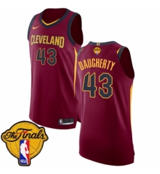 Youth Nike Cleveland Cavaliers #43 Brad Daugherty Authentic Maroon 2018 NBA Finals Bound NBA Jersey - Icon Edition