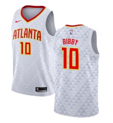 Men's Nike Atlanta Hawks #10 Mike Bibby Swingman White NBA Jersey - Association Edition
