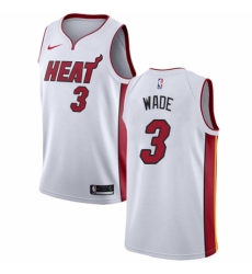 Men's Nike Miami Heat #3 Dwyane Wade Authentic NBA Jersey - Association Edition