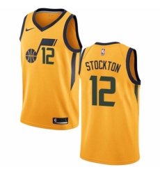 Youth Nike Utah Jazz #12 John Stockton Swingman Gold NBA Jersey Statement Edition