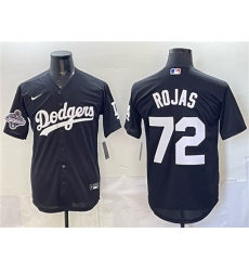 Men's Los Angeles Dodgers #72 Miguel Rojas Black 2025 World Series Champions Cool Base Stitched Baseball Jersey