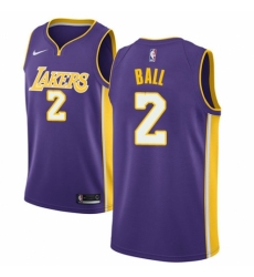 Youth Nike Los Angeles Lakers #2 Lonzo Ball Authentic Purple NBA Jersey - Icon Edition