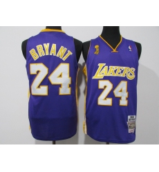 Men's Los Angeles Lakers #24 Kobe Bryant Purple Stanley Cup Champions Jersey