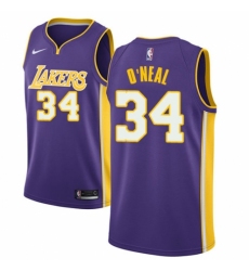 Youth Nike Los Angeles Lakers #34 Shaquille O'Neal Authentic Purple NBA Jersey - Icon Edition