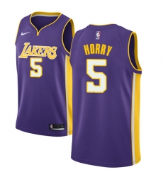 Men's Nike Los Angeles Lakers #5 Robert Horry Swingman Purple NBA Jersey - Statement Edition