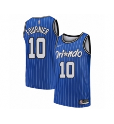 Men's Orlando Magic #10 Evan Fournier Authentic Blue Hardwood Classics Basketball Jersey