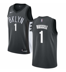 Men's Nike Brooklyn Nets #1 D'Angelo Russell Authentic Gray NBA Jersey Statement Edition