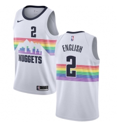 Youth Nike Denver Nuggets #2 Alex English Swingman White NBA Jersey - City Edition