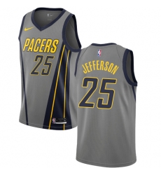 Men's Nike Indiana Pacers #25 Al Jefferson Swingman Gray NBA Jersey - City Edition