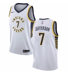 Men's Nike Indiana Pacers #7 Al Jefferson Swingman White NBA Jersey - Association Edition