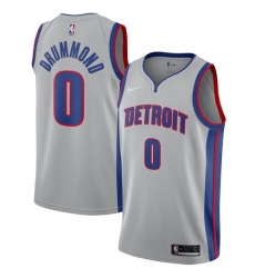Youth Nike Detroit Pistons #0 Andre Drummond Authentic Silver NBA Jersey Statement Edition
