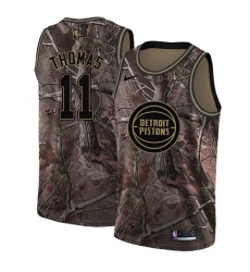 Men's Nike Detroit Pistons #11 Isiah Thomas Swingman Camo Realtree Collection NBA Jersey