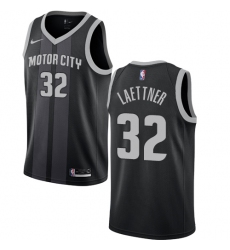 Men's Nike Detroit Pistons #32 Christian Laettner Swingman Black NBA Jersey - City Edition
