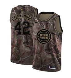 Women's Nike Detroit Pistons #42 Jerry Stackhouse Swingman Camo Realtree Collection NBA Jersey