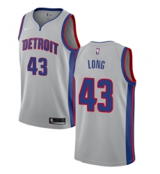 Women's Nike Detroit Pistons #43 Grant Long Swingman Silver NBA Jersey Statement Edition