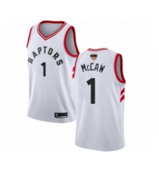 Youth Toronto Raptors #1 Tracy Mcgrady Swingman White 2019 Basketball Finals Bound Jersey - Association Edition