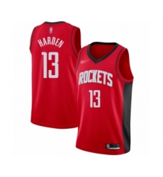 Men's Houston Rockets #13 James Harden Authentic Red Finished Basketball Jersey - Icon Edition
