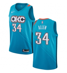Women's Nike Oklahoma City Thunder #34 Ray Allen Swingman Turquoise NBA Jersey - City Edition