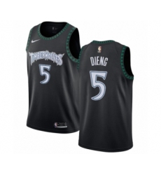 Women's Nike Minnesota Timberwolves #5 Gorgui Dieng Swingman Black Hardwood Classics Jersey