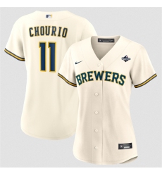 Women's Milwaukee Brewers #11 Jackson Chourio Cream 2026 World Series Limited Stitched Baseball Jersey(Run Small)