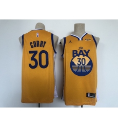 Men's Golden State Warriors #30 Stephen Curry Yellow Jersey
