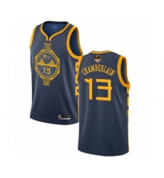 Men's Golden State Warriors #13 Wilt Chamberlain Swingman Navy Blue Basketball 2019 Basketball Finals Bound Jersey - City Edition