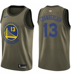 Youth Nike Golden State Warriors #13 Wilt Chamberlain Swingman Green Salute to Service 2018 NBA Finals Bound NBA Jersey