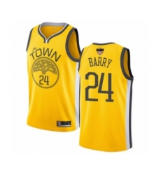Women's Golden State Warriors #24 Rick Barry Yellow Swingman 2019 Basketball Finals Bound Jersey - Earned Edition