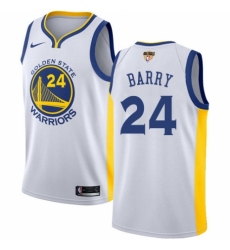 Youth Nike Golden State Warriors #24 Rick Barry Authentic White Home 2018 NBA Finals Bound NBA Jersey - Association Edition