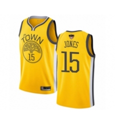 Youth Golden State Warriors #15 Damian Jones Yellow Swingman 2019 Basketball Finals Bound Jersey - Earned Edition