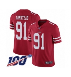 Youth San Francisco 49ers #91 Arik Armstead Red Team Color Vapor Untouchable Limited Player 100th Season Football Jersey