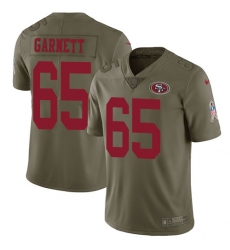 Men's Nike San Francisco 49ers #65 Joshua Garnett Limited Olive 2017 Salute to Service NFL Jersey