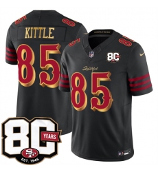 Men's San Francisco 49ers #85 George kittle Black 80th Anniversary“Rivalries” 2026 F.U.S.E. Vapor Untouchable Limited Football Stitched Jersey