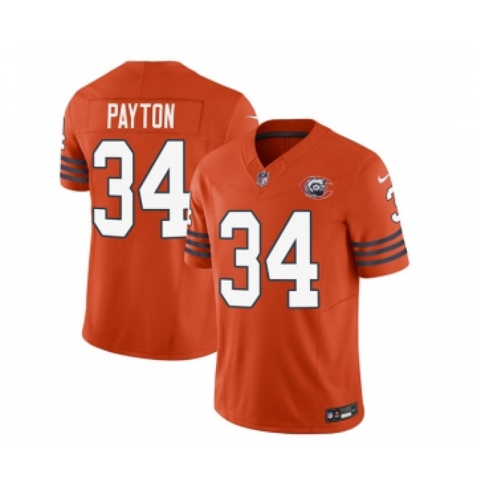 Men's Chicago Bears #34 Walter Payton Orange 2023 F.U.S.E. Throwback Limited Football Stitched Game Jersey
