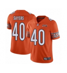Youth Chicago Bears #40 Gale Sayers Orange Alternate 100th Season Limited Football Jersey