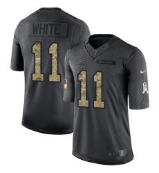 Men's Nike Chicago Bears #11 Kevin White Limited Black 2016 Salute to Service NFL Jersey