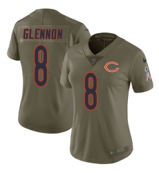 Women's Nike Chicago Bears #8 Mike Glennon Limited Olive 2017 Salute to Service NFL Jersey