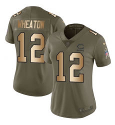 Women's Nike Chicago Bears #12 Markus Wheaton Limited Olive/Gold Salute to Service NFL Jersey