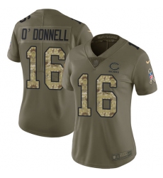 Women's Nike Chicago Bears #16 Pat O'Donnell Limited Olive/Camo Salute to Service NFL Jersey