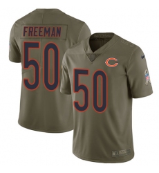 Men's Nike Chicago Bears #50 Jerrell Freeman Limited Olive 2017 Salute to Service NFL Jersey